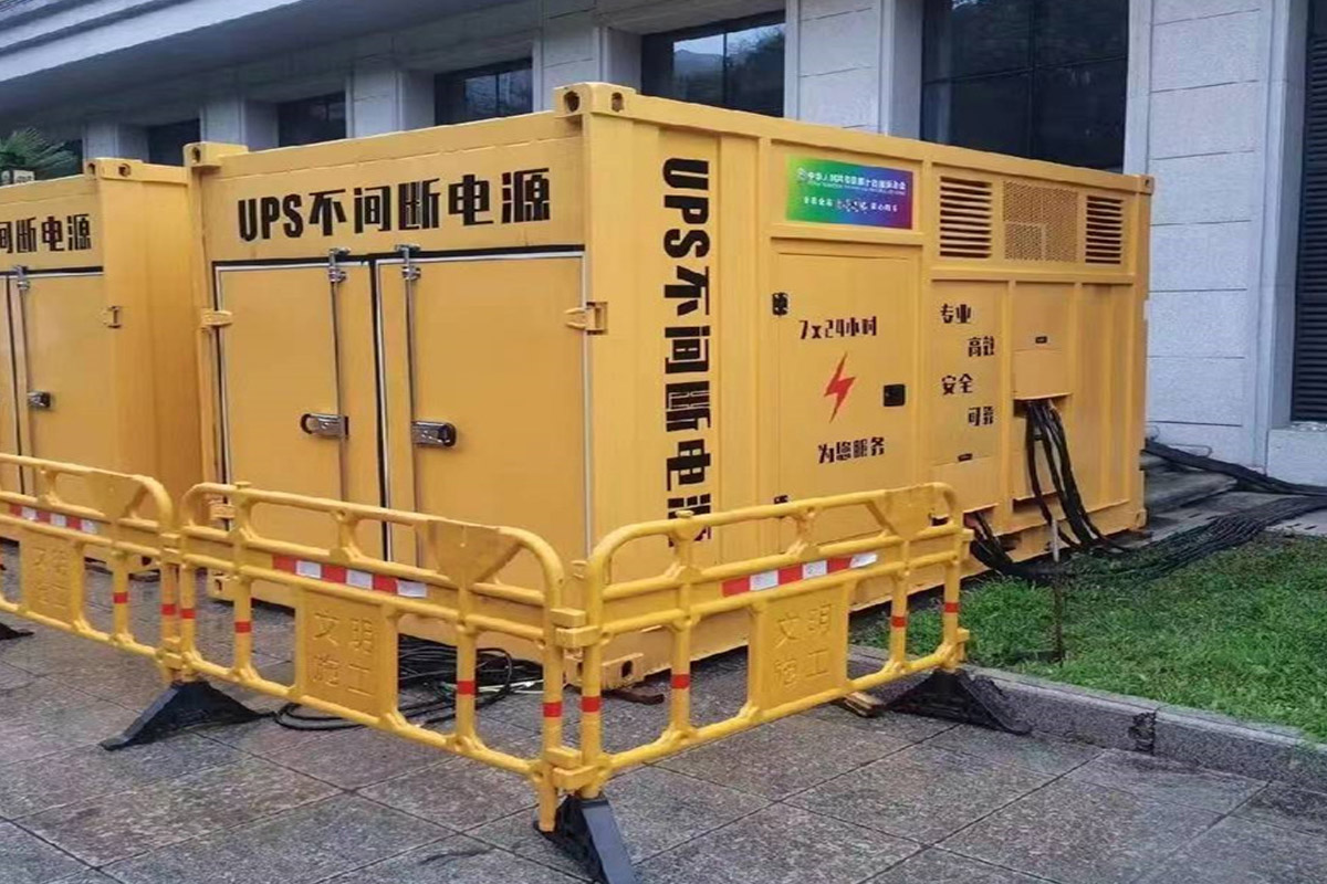 汕头发电机租赁施工现场